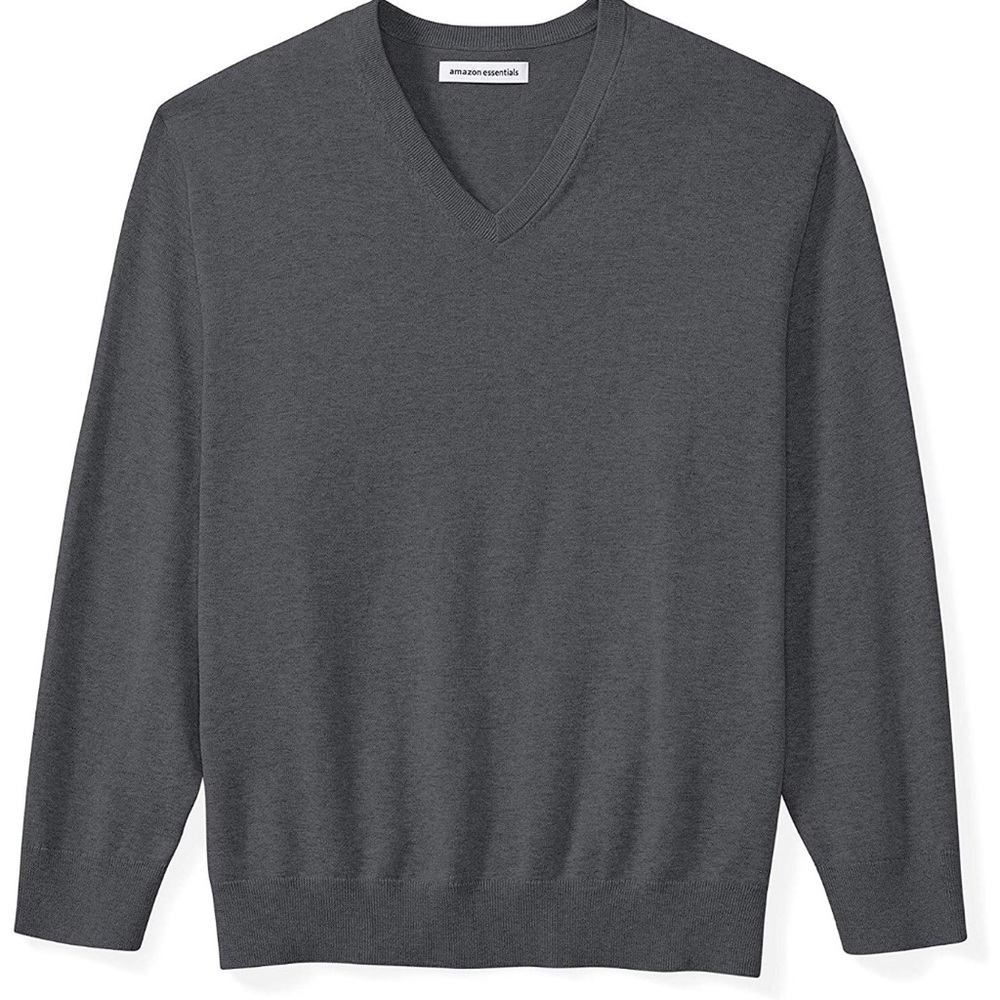 Amazon Essentials 2XL Gray V-neck Sweater